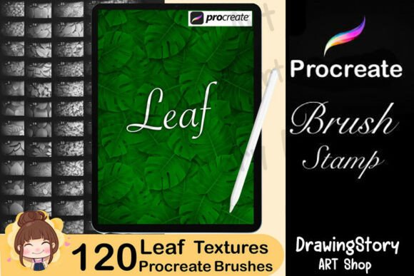 120 Procreate Leaf Textures Brushes – A Must-Have Tool for Digital Artists and Designers