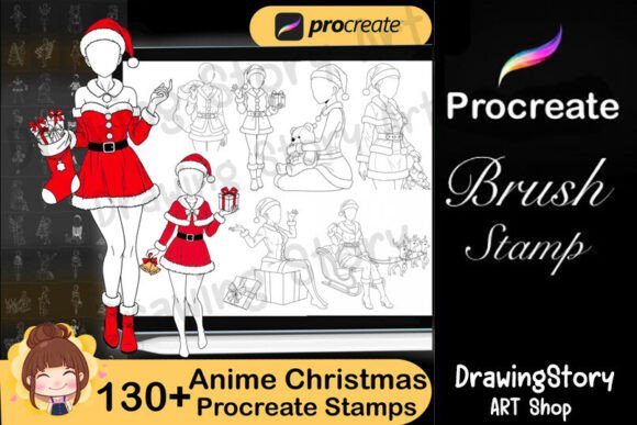 130 Anime Christmas Brushes Procreate: A Creative Essential for Digital Artists and Design Entrepreneurs