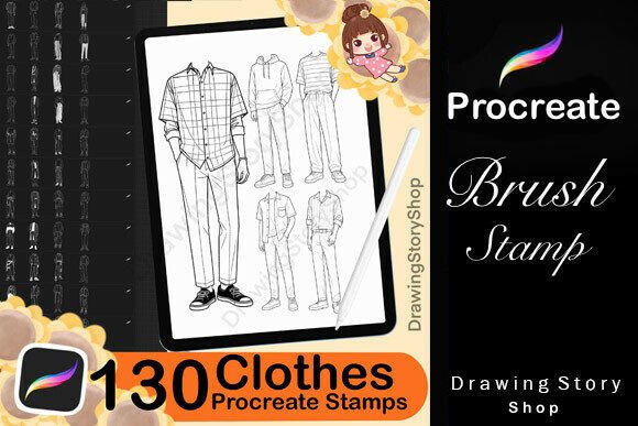 130 Procreate Man Clothes Stamps Brushes: A Practical Resource for Digital Artists and Designers