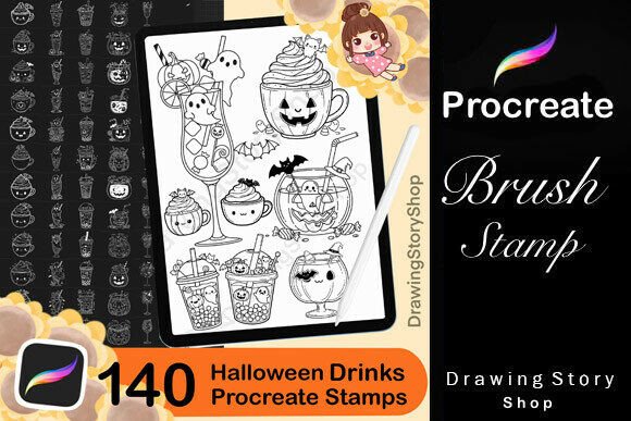 140 Procreate Halloween Drinks Brushes