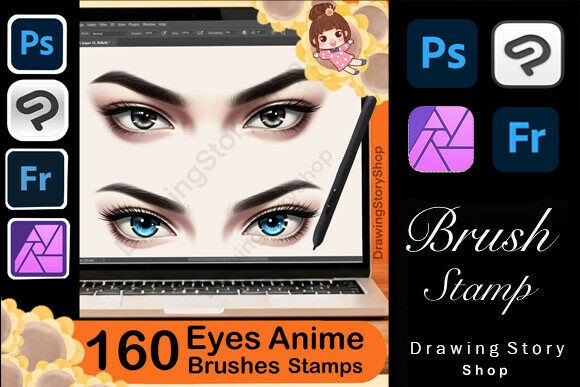 160 Photoshop Eyes Stamps Brushes