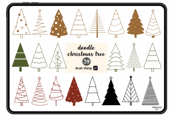 Christmas Tree Procreate Brushes Stamps
