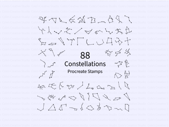 Elevate Your Digital Art with 88 Constellations Stamp Brushes
