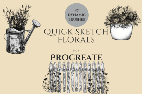 Floral Quick Sketch Procreate Brushes 27