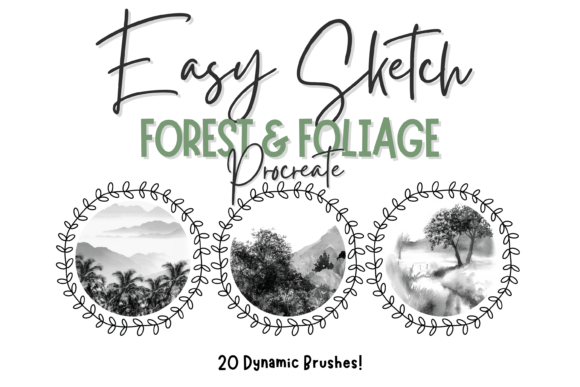 Forest Foliage Sketch Brushes for Procreate