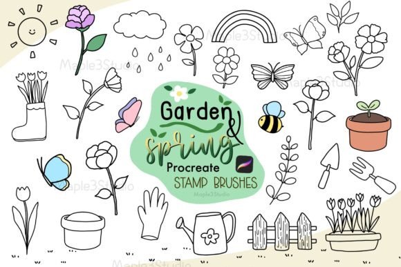 Garden Spring Procreate Stamp Brushes: A Practical Tool for Nature-Inspired Digital Art