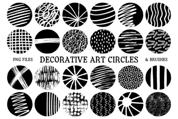 Immerse Yourself in the Artisan World of Digital Design with Decorative Art Circles PNGs and Brushes