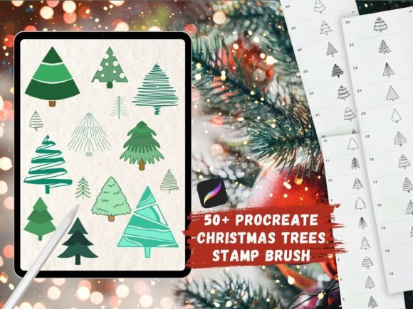 Procreate Christmas Tree Stamps Brushes
