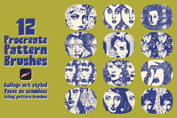 Procreate Collage Faces Pattern Brushes: Creative Tools for Unique Digital Art