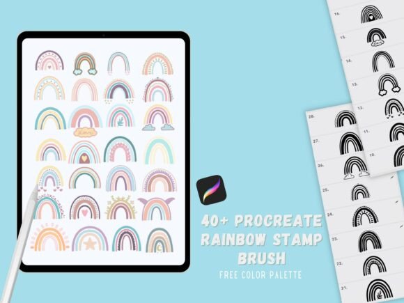 Procreate Rainbow Stamp Brushes Set: Efficiency Meets Creativity