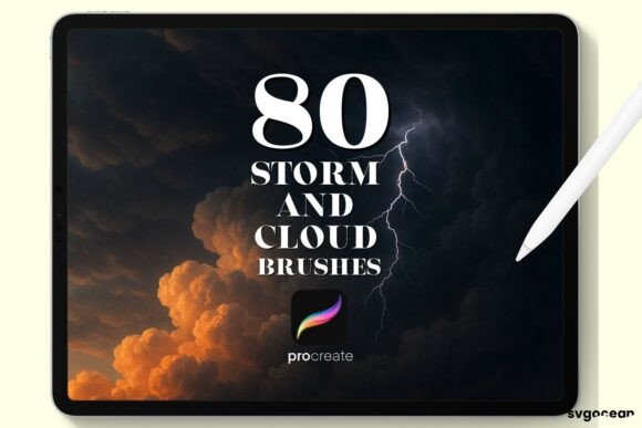 Storm and Cloud Procreate Brushes for iPad Artists